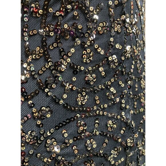 AS U WISH Black & Gold Sequins Sleeveless Mini Dress Size Small - Picture 5 of 6
